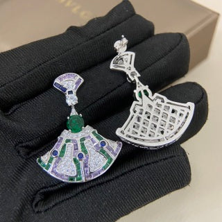 Bulgari New Gradient Colored Diamond Dress-Shaped Stud Earrings