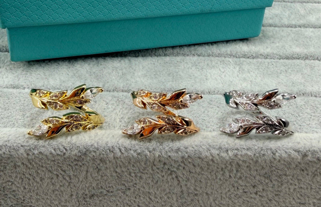 Tiffany and Co. Victoria Vine Bypass Diamond Ring 18k Yellow Gold