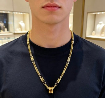 Bvlgari Gold Chain Pendant Necklace – Elegant Luxury Jewelry
