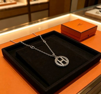 Hermès Circular H Emblem Pendant Necklace