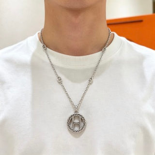 Hermès Circular H Emblem Pendant Necklace