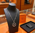 Hermès Circular H Emblem Pendant Necklace