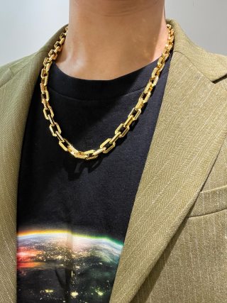 Bvlgari Gold Geometric Link Chain Necklace – Elegant Luxury Jewelry