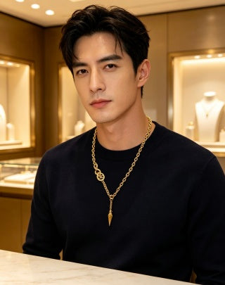 Bvlgari Gold Pendant Drop Necklace – Elegant Luxury Jewelry