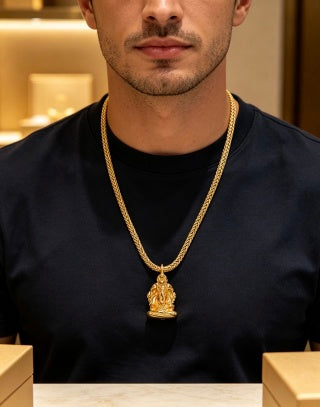 Bvlgari Gold Statement Pendant Chain Necklace – Elegant Luxury Jewelry