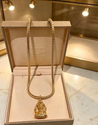 Bvlgari Gold Statement Pendant Chain Necklace – Elegant Luxury Jewelry