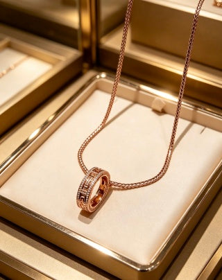 Bvlgari Rose Gold Circle Pendant Necklace – Elegant Luxury Jewelry