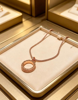 Bvlgari Rose Gold Circle Pendant Necklace – Elegant Luxury Jewelry
