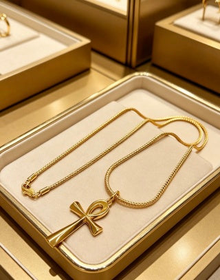 Bvlgari Ankh Gold Pendant Necklace – Elegant Luxury Jewelry
