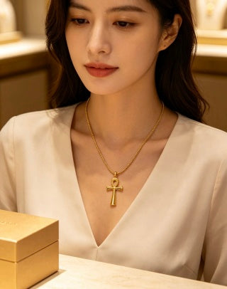 Bvlgari Ankh Gold Pendant Necklace – Elegant Luxury Jewelry