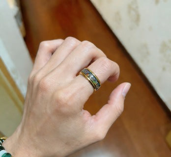 Bvlgari Black Enamel Gold Band Ring – Elegant Luxury Jewelry