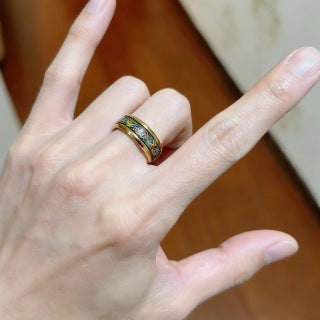Bvlgari Black Enamel Gold Band Ring – Elegant Luxury Jewelry