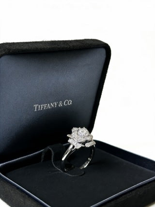 Tiffany Diamond Floral Cluster Ring – Elegant Pavé Diamond Statement Ring