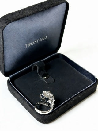 Tiffany Diamond Floral Cluster Ring – Elegant Pavé Diamond Statement Ring