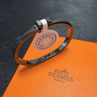 Hermès Shadow Black Slim Cuff Bracelet