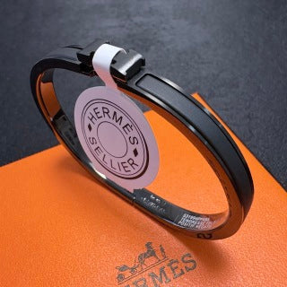 Hermès Shadow Black Slim Cuff Bracelet