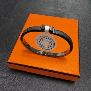 Hermès Shadow Black Slim Cuff Bracelet