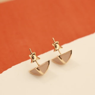 Hermès Rose Gold Geometric Pyramid Stud Earrings
