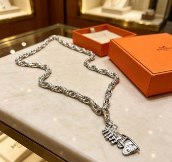Hermès Cascading Chain Charm Necklace