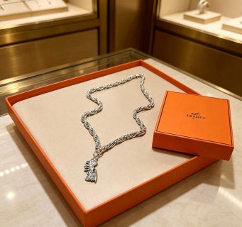 Hermès Cascading Chain Charm Necklace