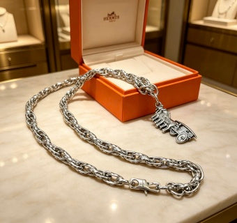 Hermès Cascading Chain Charm Necklace