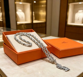 Hermès Cascading Chain Charm Necklace