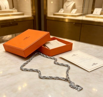 Hermès Cascading Chain Charm Necklace