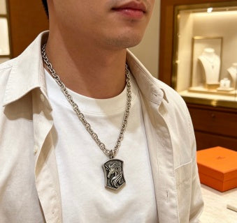 Hermès Equestrian Shield Medallion Necklace