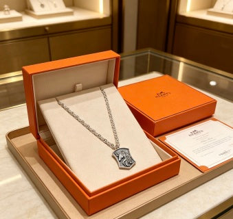 Hermès Equestrian Shield Medallion Necklace
