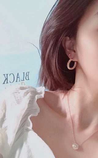 CARTIER Elviana Chain Arc Stud Earrings