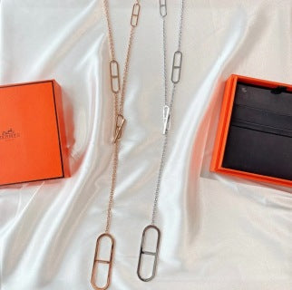 Hermès Vertical Link Lariat Pendant Necklace
