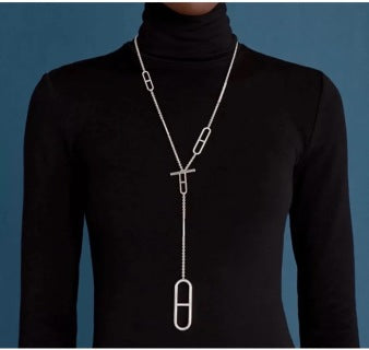 Hermès Vertical Link Lariat Pendant Necklace