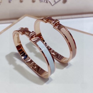 Hermès Mini Enamel Edge Cuff Bracelet 8mm