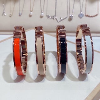 Hermès Mini Enamel Edge Cuff Bracelet 8mm