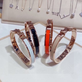 Hermès Mini Enamel Edge Cuff Bracelet 8mm