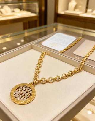 Bvlgari Gold Medallion Pendant Necklace – Elegant Luxury Jewelry