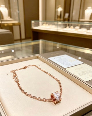 Bvlgari Rose Gold Circle Pendant Necklace – Elegant Luxury Jewelry