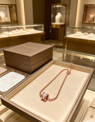 Bvlgari Rose Gold Circle Pendant Necklace – Elegant Luxury Jewelry