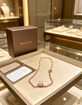 Bvlgari Rose Gold Circle Pendant Necklace – Elegant Luxury Jewelry