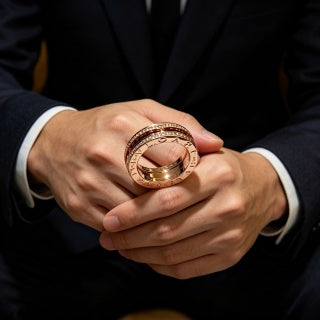 Bvlgari B.zero1 Rose Gold Spiral Ring – Elegant Luxury Jewelry