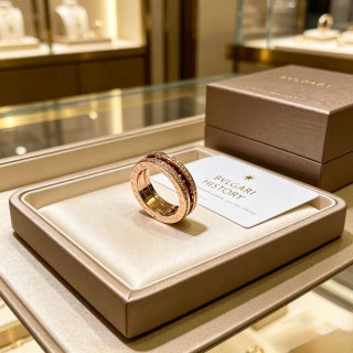 Bvlgari B.zero1 Rose Gold Spiral Ring – Elegant Luxury Jewelry