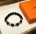Hermès Obsidian Pearl Link Beaded Bracelet