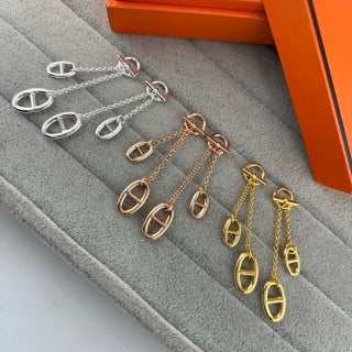 Hermès Equestrian H Link Drop Earrings