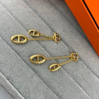 Hermès Equestrian H Link Drop Earrings