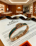 Hermès Lizard Leather Signature Toggle Bracelet