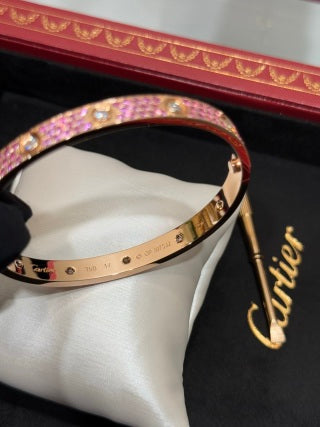 Cartier Love Collection bracelet with pavé-set colored gemstones