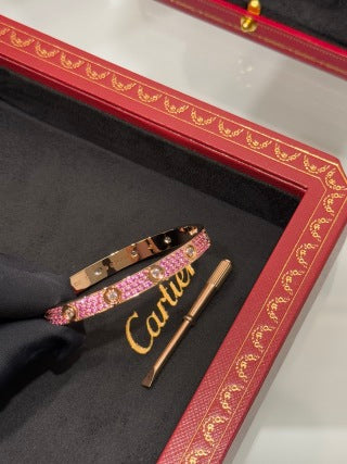 Cartier Love Collection bracelet with pavé-set colored gemstones