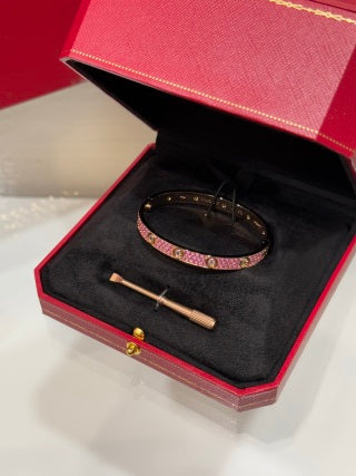 Cartier Love Collection bracelet with pavé-set colored gemstones