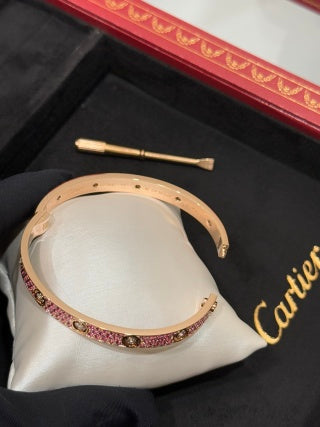 Cartier Love Collection bracelet with pavé-set colored gemstones