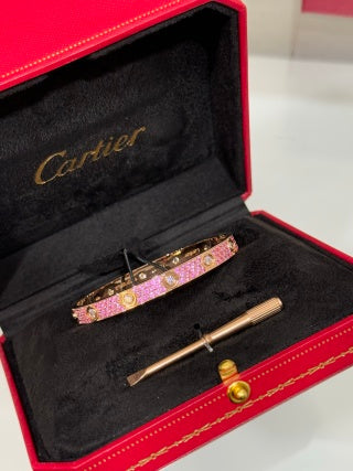 Cartier Love Collection bracelet with pavé-set colored gemstones